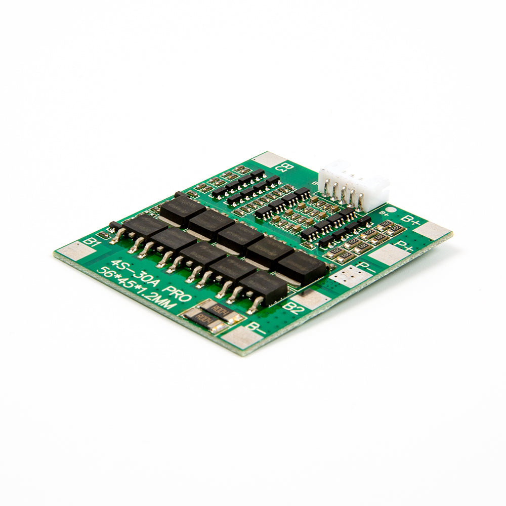 4S 30A lithium battery protection board for 14.8V 18650 cells with cable connector and electronic components