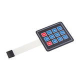 4x3 membrane switch matrix keypad with numeric and symbol keys and flat ribbon cable connector