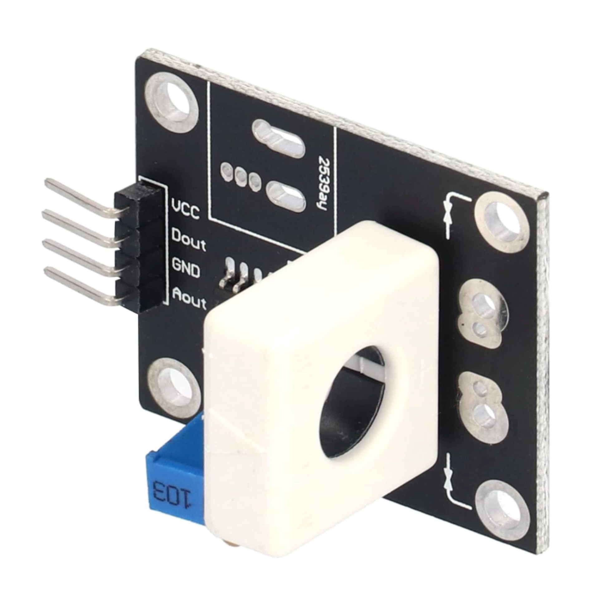 ShillehTek WCS1700 Hall sensor module front side with four-pin connector and potentiometer