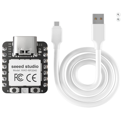 ShillehTek Seeed Studio XIAO RP2040 microcontroller with USB C cable coiled