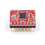 Side view showing pin headers on ShillehTek A4988 stepper motor driver