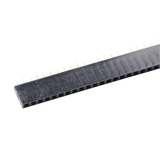 Closeup of ShillehTek female header strip showing square pin housing