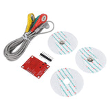 ShillehTek AD8232 ECG Module featuring sensor board, electrode pads, and gray cables