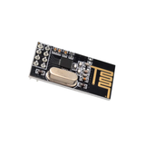 Angled close-up of ShillehTek NRF24L01+ wireless transceiver module with antenna design