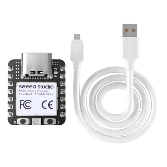 XIAO ESP32S3 pre-soldered microcontroller with USB-C cable for programming