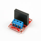 1-channel 5V solid state relay module with blue screw terminals and black relay casing for Arduino and ESP32
