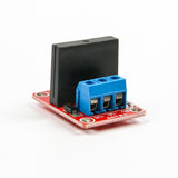 1-channel 5V solid state relay module with blue screw terminals and black relay casing