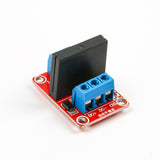 1-Channel 5V solid state relay module with blue screw terminals and black relay casing