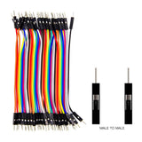 ShillehTek jumper wires set arranged flat with female to female connectors icons