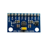 Top view of ShillehTek MPU9250 GY-9250 9-Axis Accelerometer Sensor electronics and components