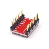 Close-up bottom view of ShillehTek A4988 stepper motor driver with pin labels