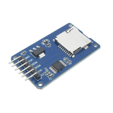 Backside view of blue Micro SD Card Adapter with pins ShillehTek module