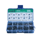 200-piece 6mm tactile push button switch kit with 10 sizes organized in a plastic storage box