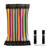 ShillehTek multicolor jumper wires with male to female connectors angled view