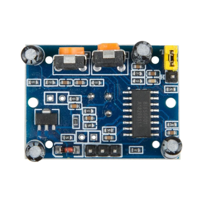ShillehTek HC-SR501 PIR sensor bottom view showing components on blue PCB