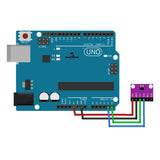 diagram showing ShillehTek BMP280 sensor connected to Arduino UNO with wiring colors