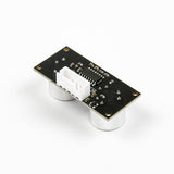 ShillehTek HC-SR04 Ultrasonic Distance Sensor angled rear view showing sensor connectors and components