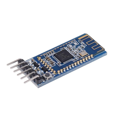 ShillehTek HM-10 Bluetooth 4.0 BLE CC2541 module with pin headers on blue circuit board