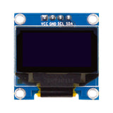 ShillehTek SSD1306 0.96 inch I2C White OLED Display front view with pins