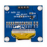 back view showing circuit components and connectors of ShillehTek 1.3 inch OLED display module