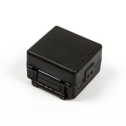 Closed black plastic casing for ShillehTek 433MHz 12V 1-Channel Relay Module