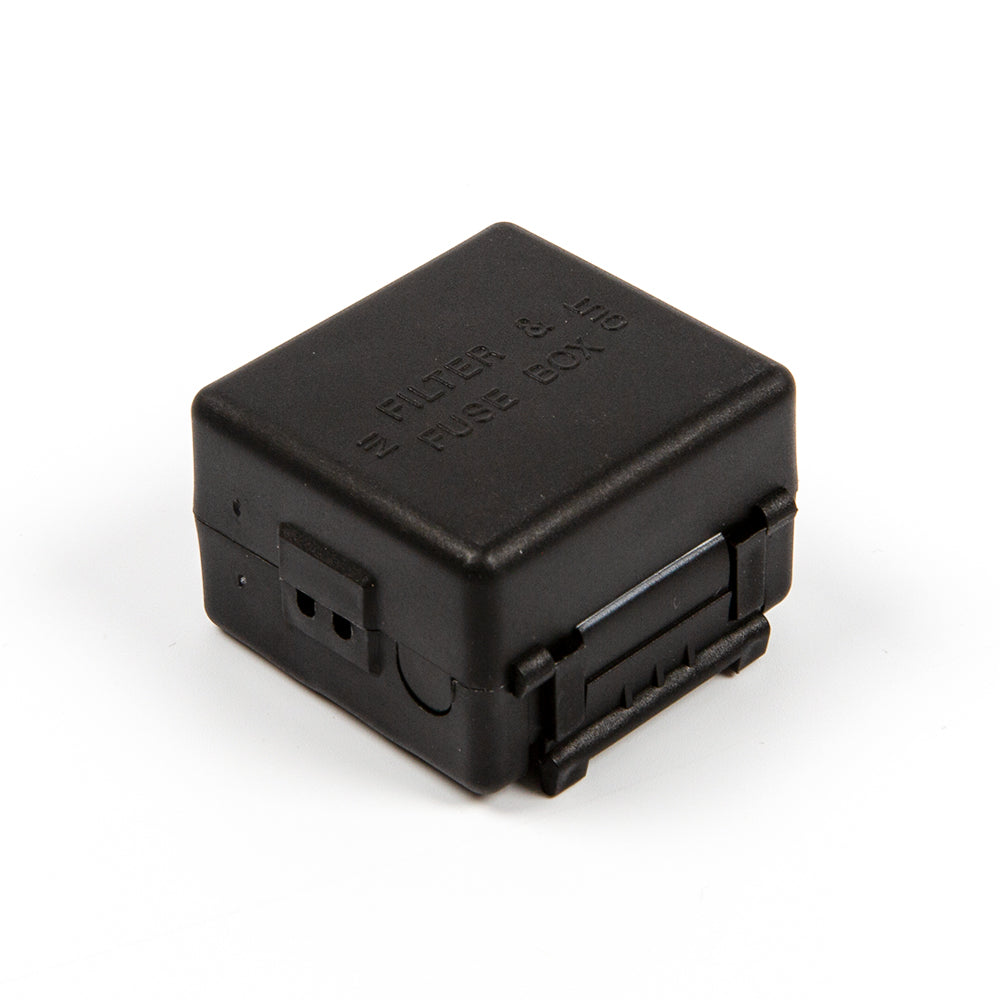 Side angle of closed filter and fuse box case for ShillehTek relay module