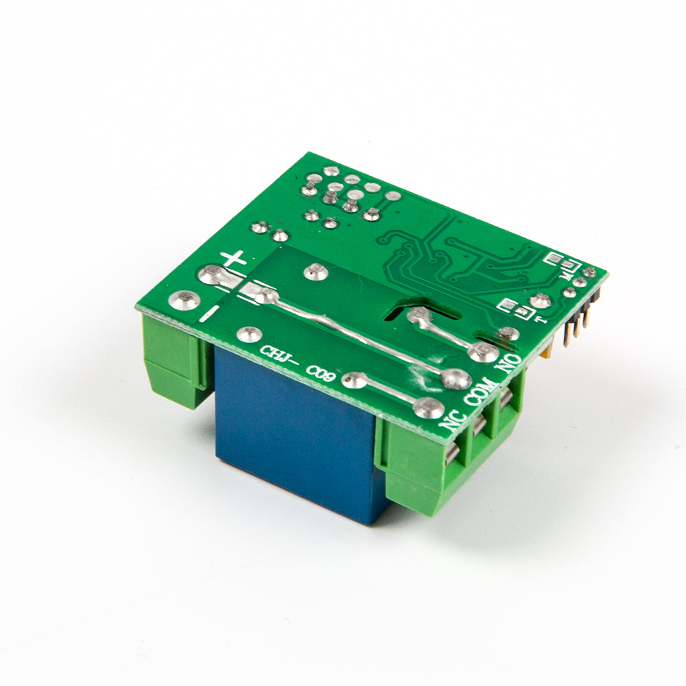 Close-up of integrated relay and coil antenna on ShillehTek wireless relay