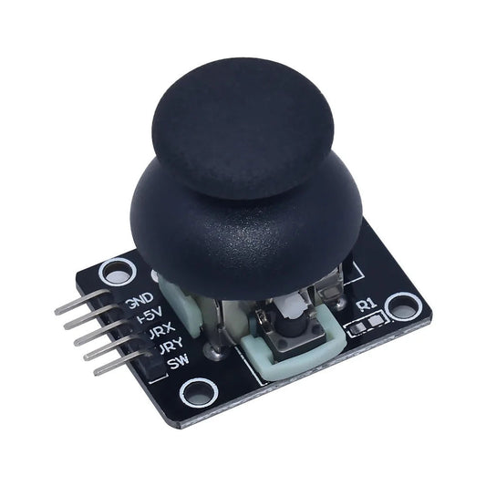 black joystick module with pins on circuit board ShillehTek KY-023 Dual Axis Joystick Module