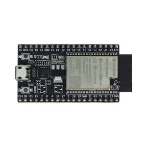 Top view of ESP32-DevKitC-VE board showing metal shield and pin labels