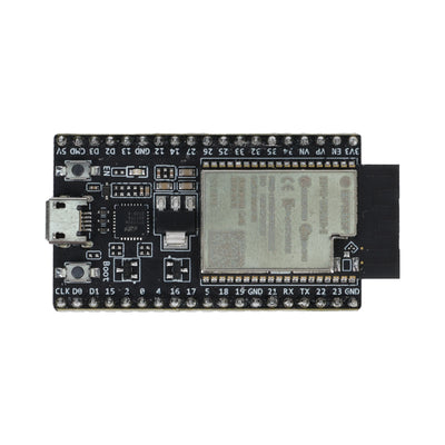 Top view of ESP32-DevKitC-VE board showing metal shield and pin labels