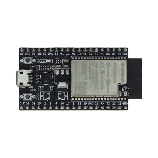 Top view of ESP32-DevKitC-VE board showing metal shield and pin labels