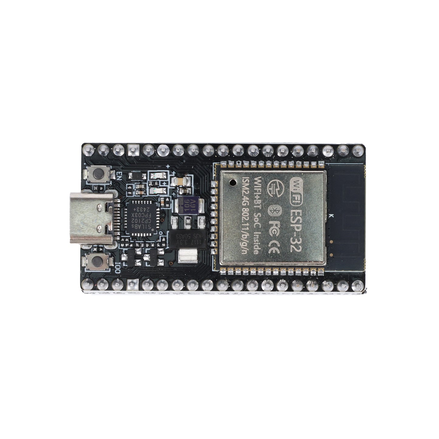 ESP32 Dev Board 4MB CP2102 USB-C showing top chip layout