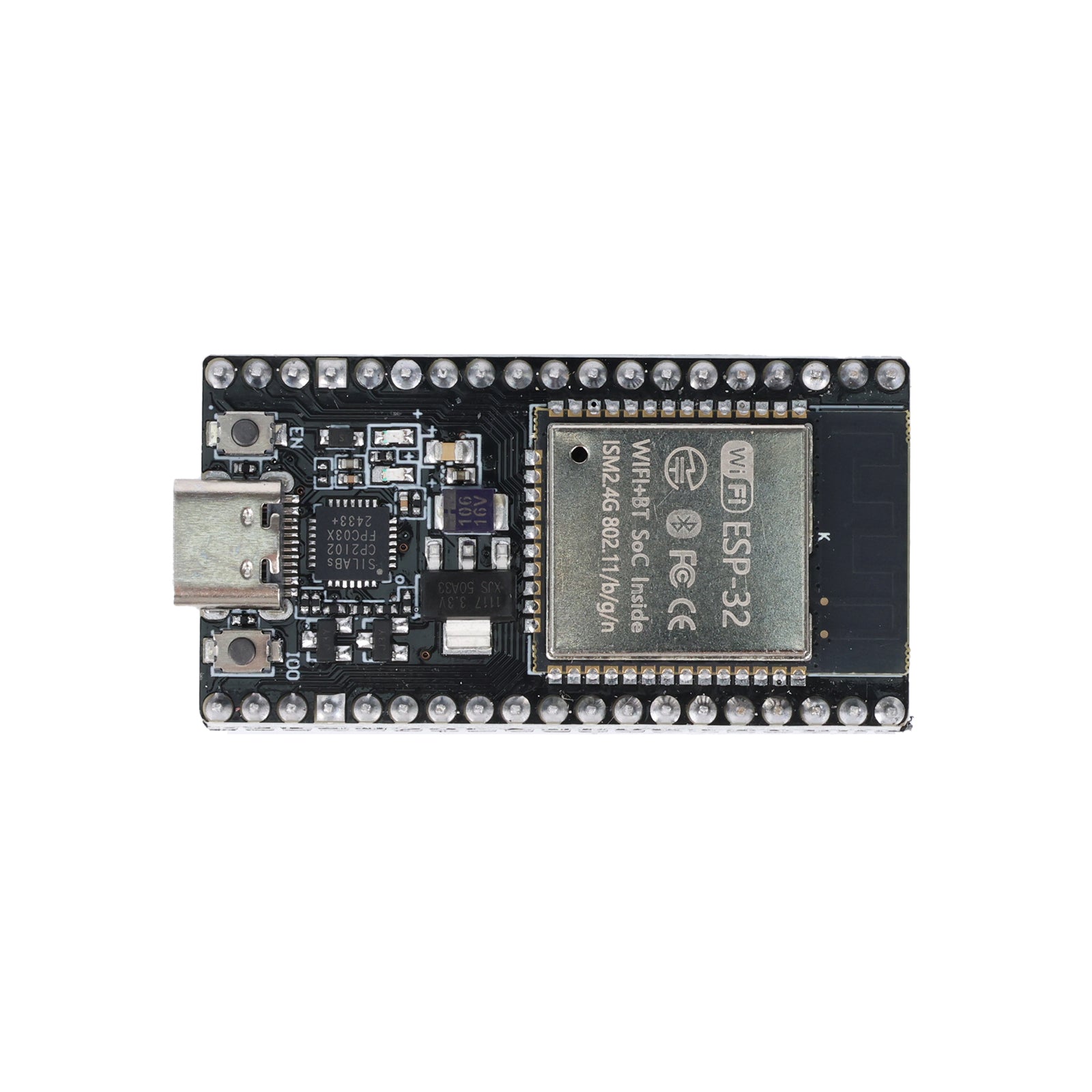 ESP32 Dev Board 4MB CP2102 USB-C showing top chip layout