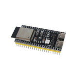 Diagonal view of ESP32-S3 DevKitC-1 Dev Board with metallic shield and buttons