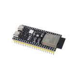 Angled rear view of ESP32-S3 DevKitC-1 Dev Board with yellow header pins and traces