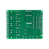 Backside top view showing relay module circuitry and pin labeling ShillehTek