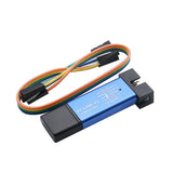 ST-LINK V2 blue hardware programmer/debugger with rainbow jumper cables for STM32