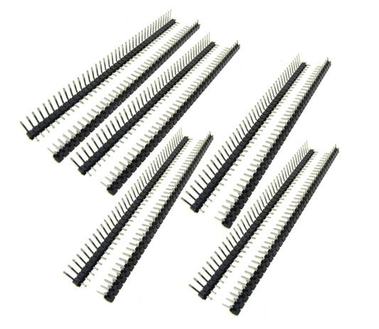 ShillehTek 10pcs (1x40pin) Right Angle Pin Header (2.54mm) Male Header Pins