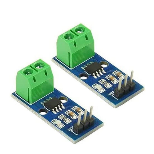 ACS712 5A current sensor module with green terminal blocks and 3-pin header for Arduino and ESP32