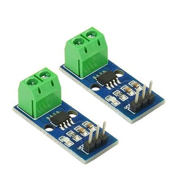ACS712 5A current sensor module with green terminal blocks and 3-pin header for Arduino and ESP32