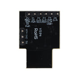 Close-up of ATtiny85 USB development board showing labeled pin headers and USB connection