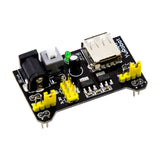 830-point breadboard power supply module with USB port and DC input for Arduino and ESP32 projects