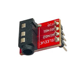 Angled view of ShillehTek 3.5mm Stereo Audio Jack Breakout Board Pro Module showing pins
