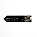 Capacitive Soil Moisture Sensor v1.2 black PCB with electronic components and white connector