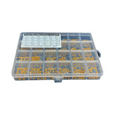 600PCS multilayer ceramic capacitor kit in plastic box with 24 compartments and capacitance values label