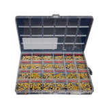 600PCS multilayer ceramic capacitor kit with labeled compartments in a plastic storage box