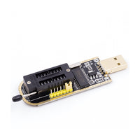 CH341A USB EEPROM and BIOS flash programmer with ZIF socket and gold USB connector for 24/25 series chips