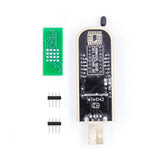 CH341A USB EEPROM and BIOS flash programmer with adapter board and pin headers for 24/25 series chips
