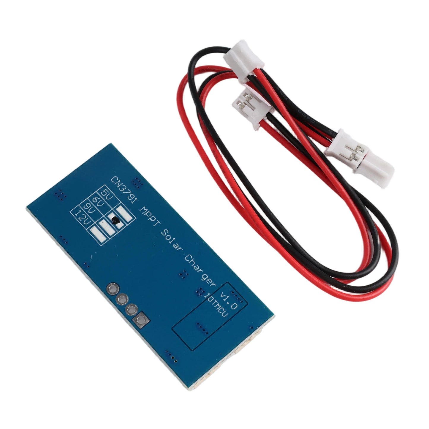 CN3791 6V MPPT solar charger module with red and black wires and white connectors