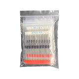 Pack of common diodes including 1N5399 and FR207 in labeled resealable plastic bags